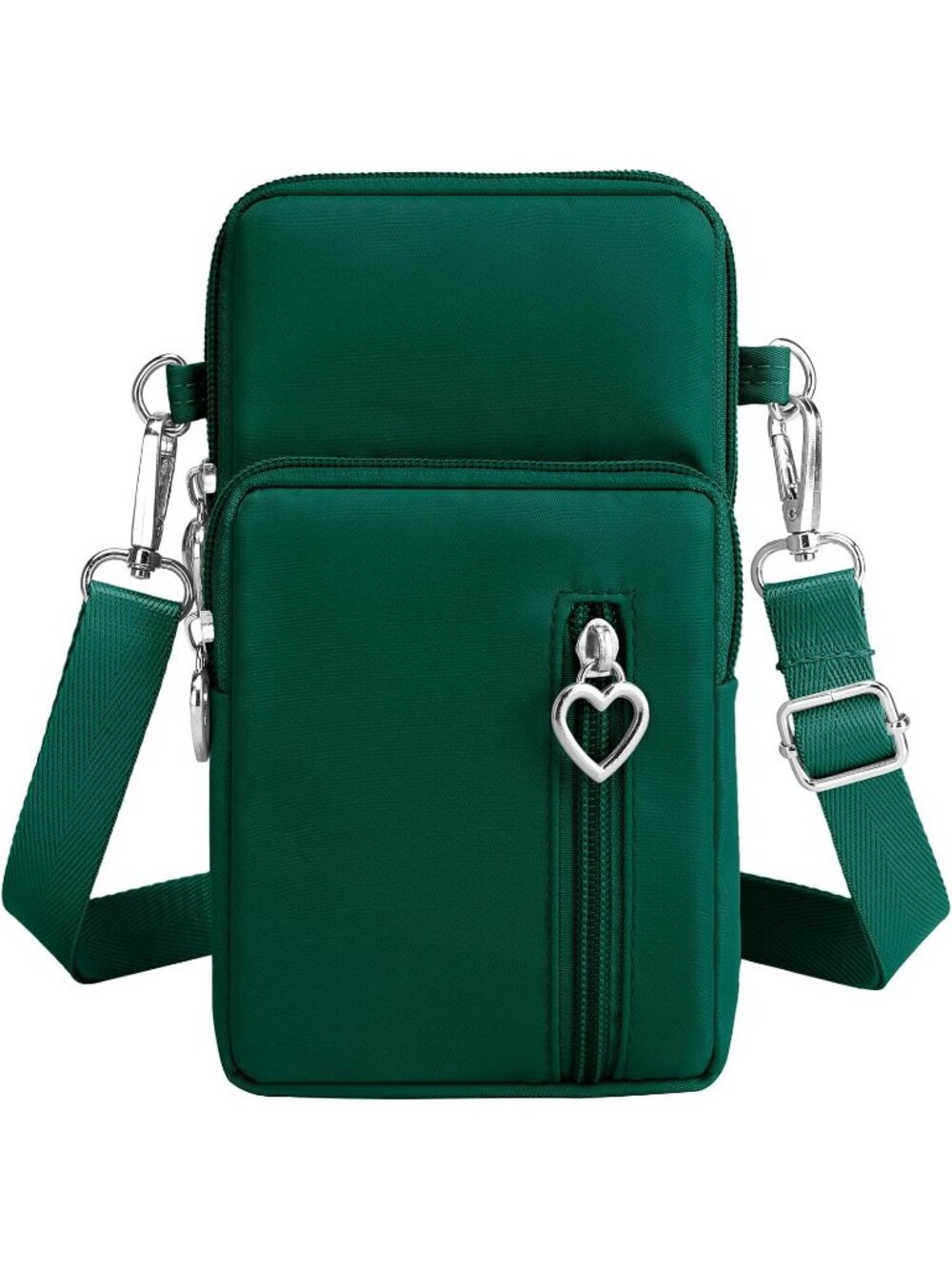 Women's Dark Green Lightweight Small Cell Phone Travel Pouch Crossbody bags